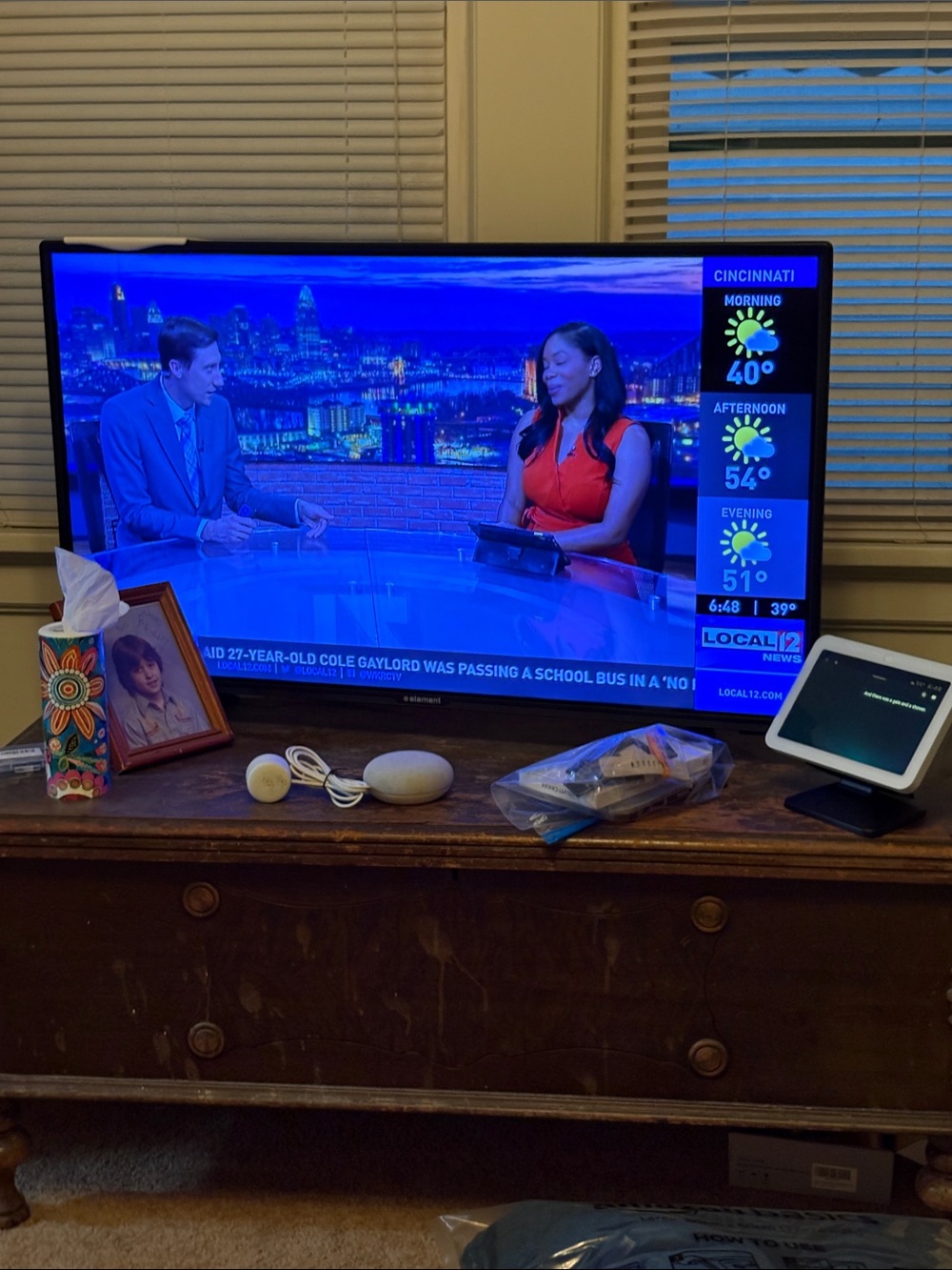 Roku TV with Black Frame and Vivid Blue Display